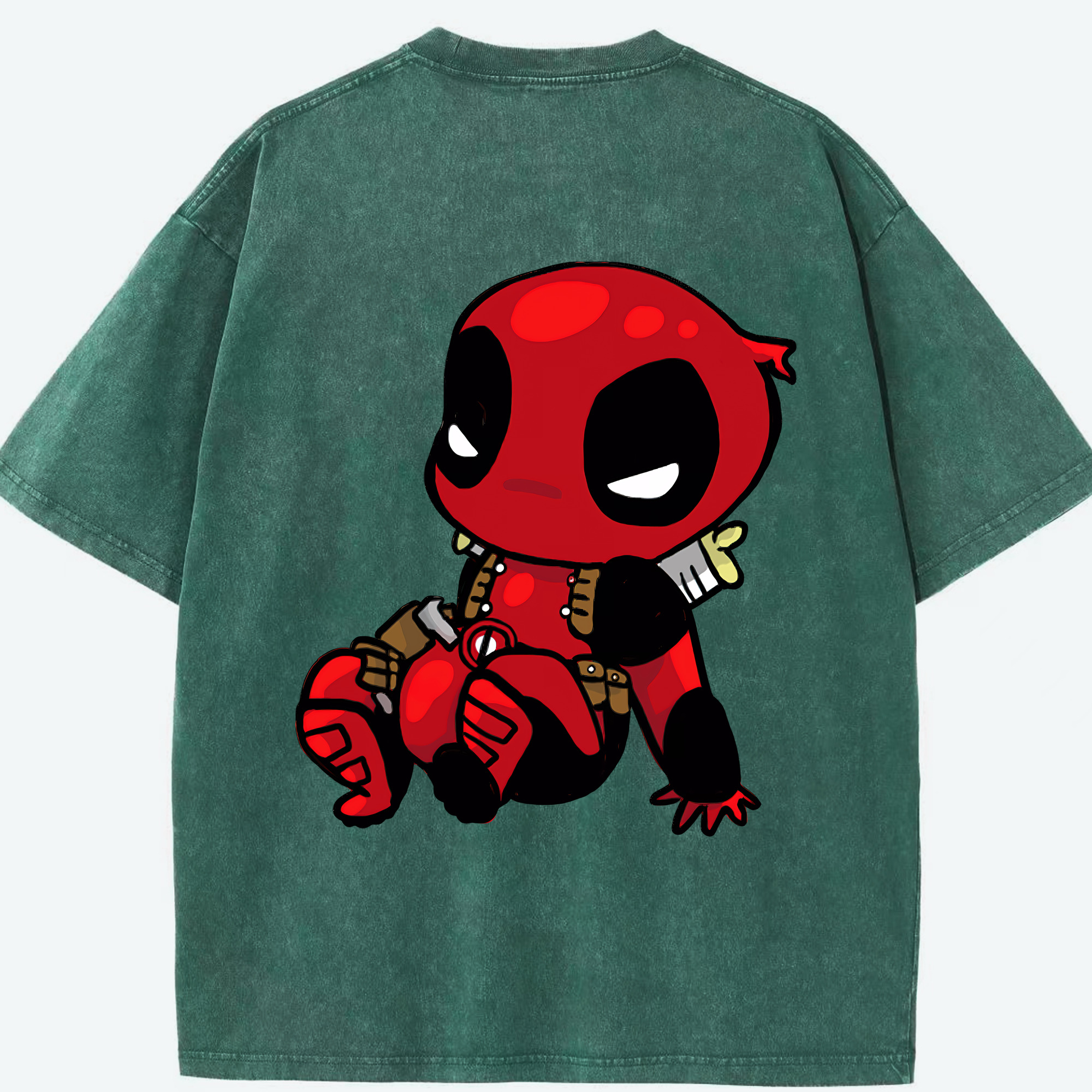（画像用） Deadpool デッドプール 綿100% ヴィンテージ風 半袖Tシャツ（背面プリント）